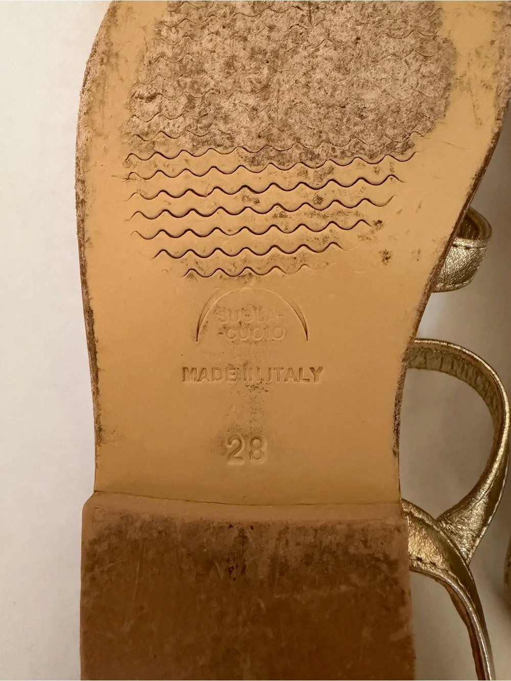 Girls Gold T-Strap Comfort Sandals